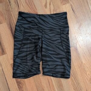 Old Navy Black Zebra Pattern Bike Shorts